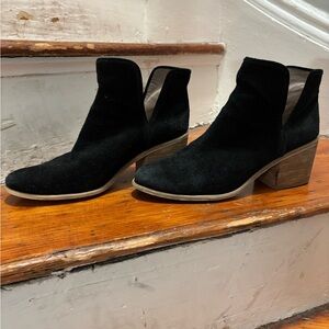 Hinge Black Suede Ankle Booties